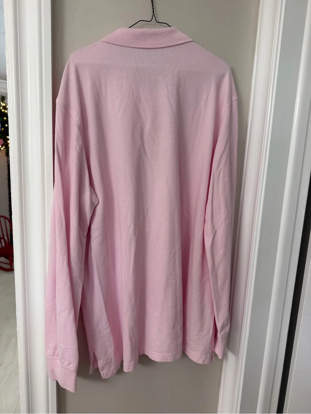 Long Sleeve Pink Polo Shirt